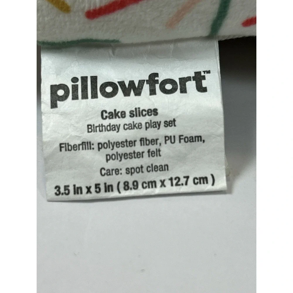 Pillowfort Birthday Cake Toy Plush separable 2 Slices Hook/Loop